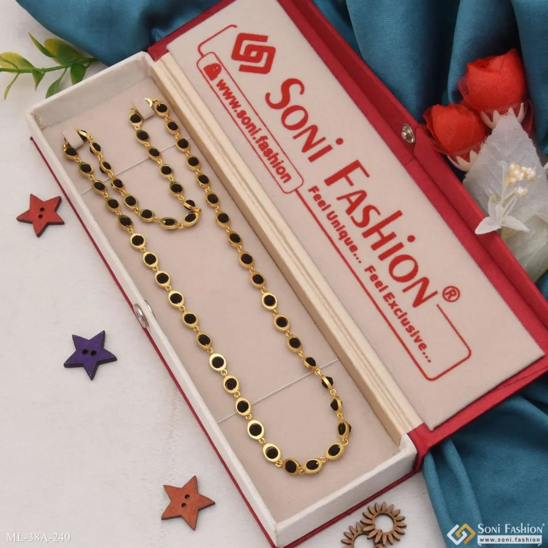 1 Gram Gold Forming Latest Design High-Quality Rudraksha Mala for Men - Style A240