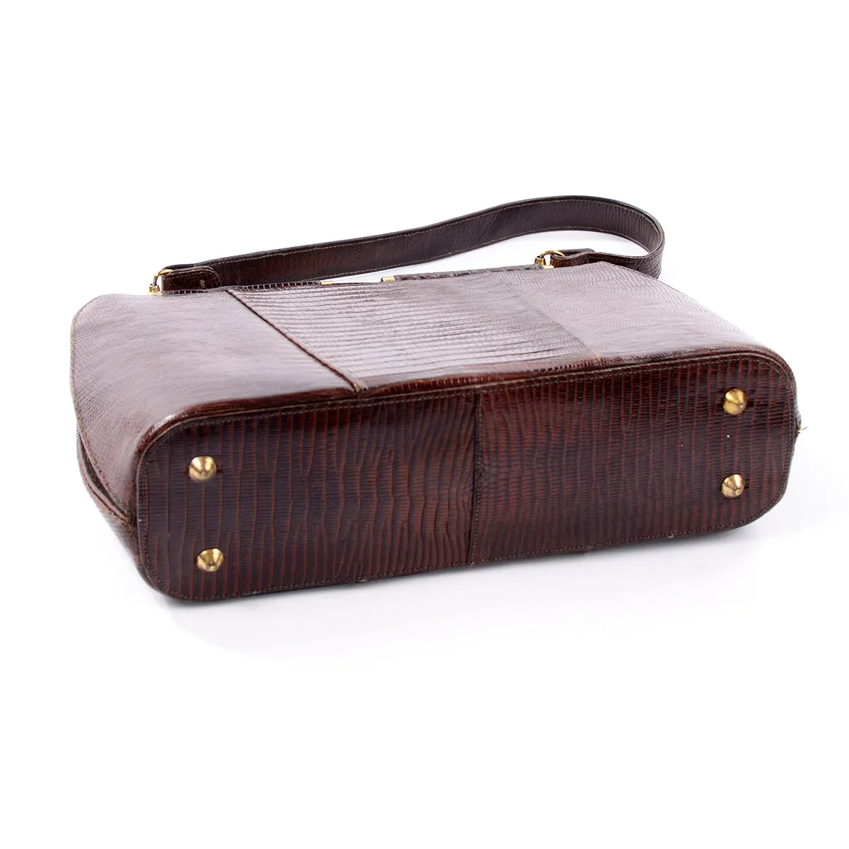 1950s Sydney California Brown Lizard Leather Handbag