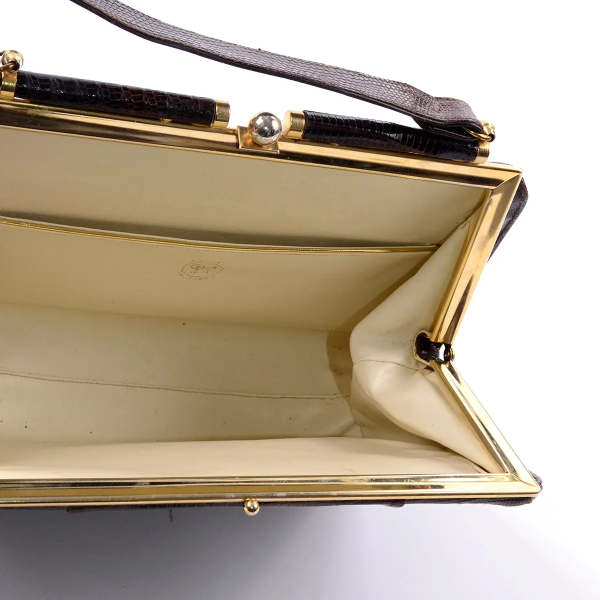 1950s Sydney California Brown Lizard Leather Handbag