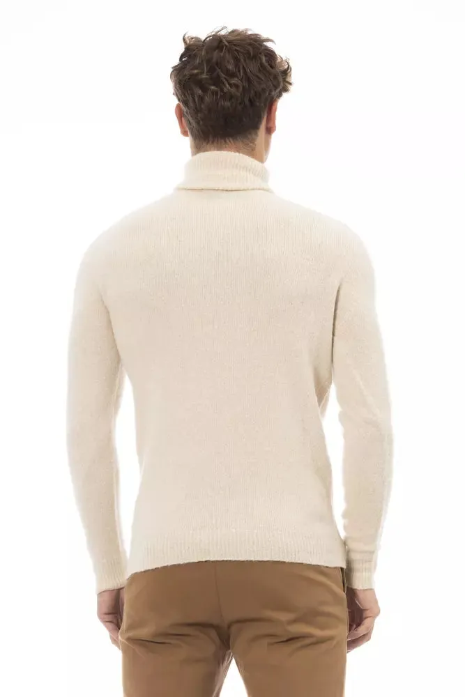 Alpha Studio Beige Alpaca Men Men's Sweater