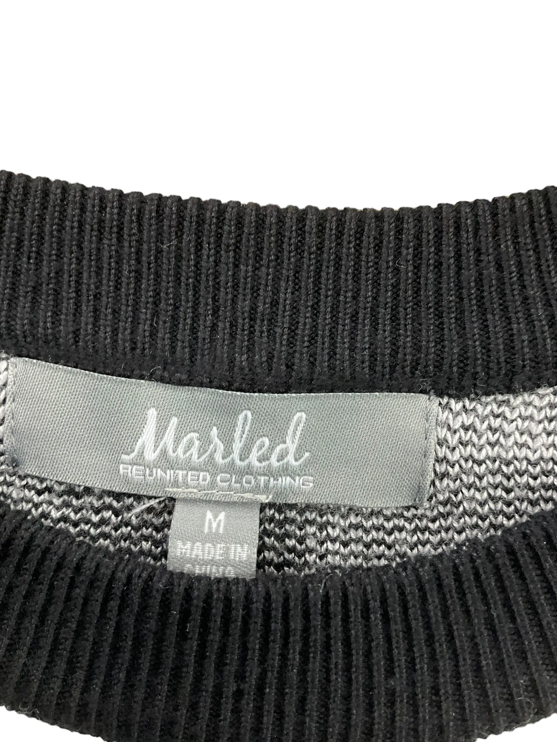 Black & White Sweater Marled, Size M