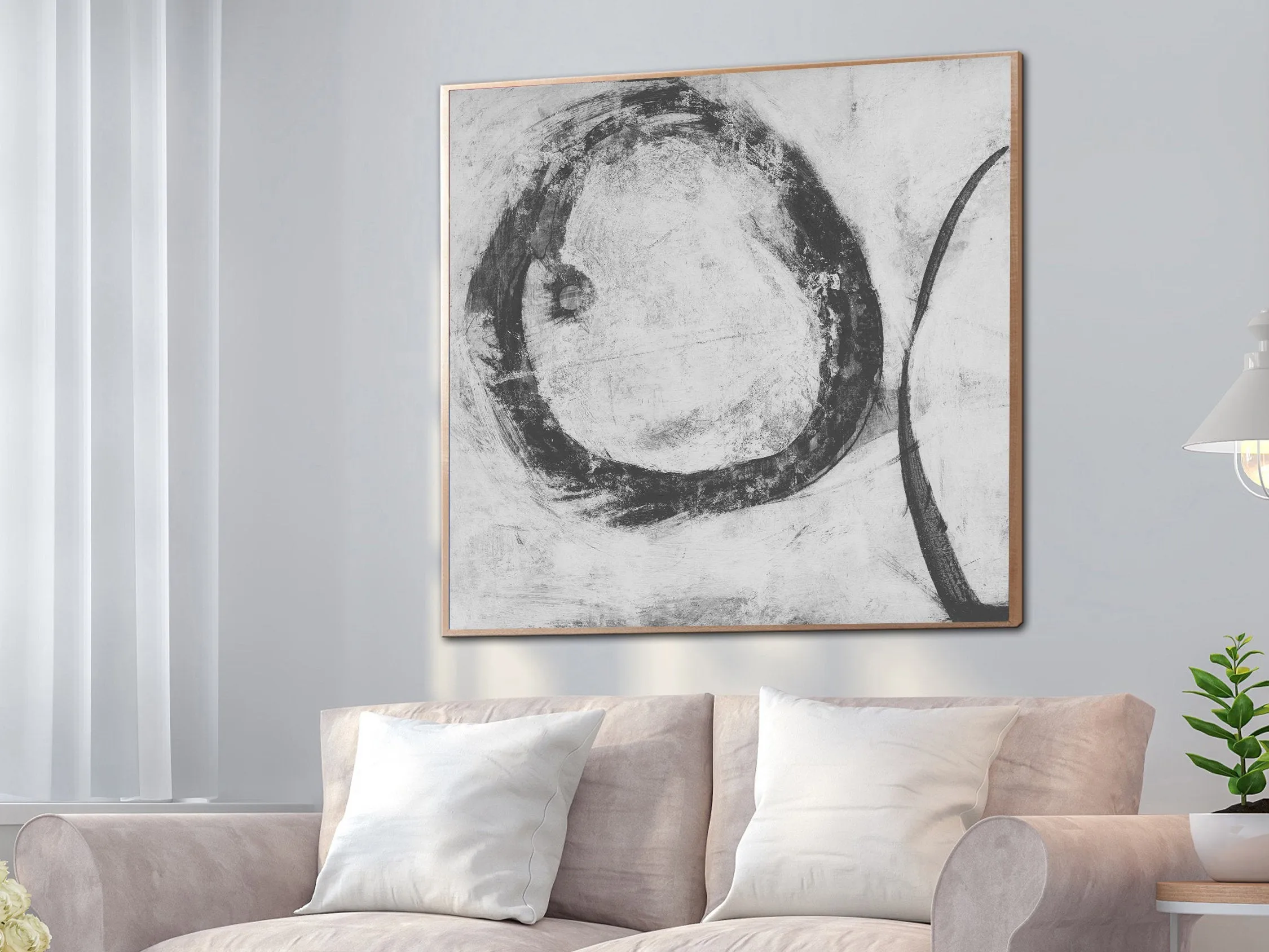 Black And White Painting Modern Abstract Painting On Canvas Sp065