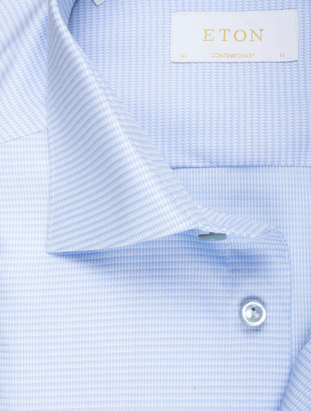 Blue Elevated Pique Contemporary Fit Shirt