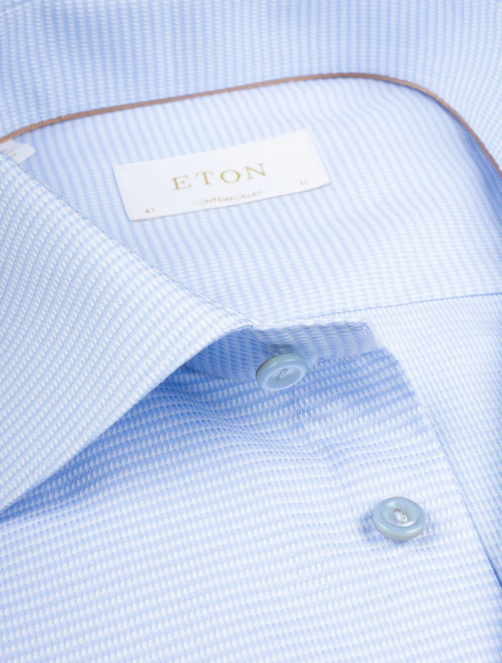 Blue Elevated Pique Contemporary Fit Shirt