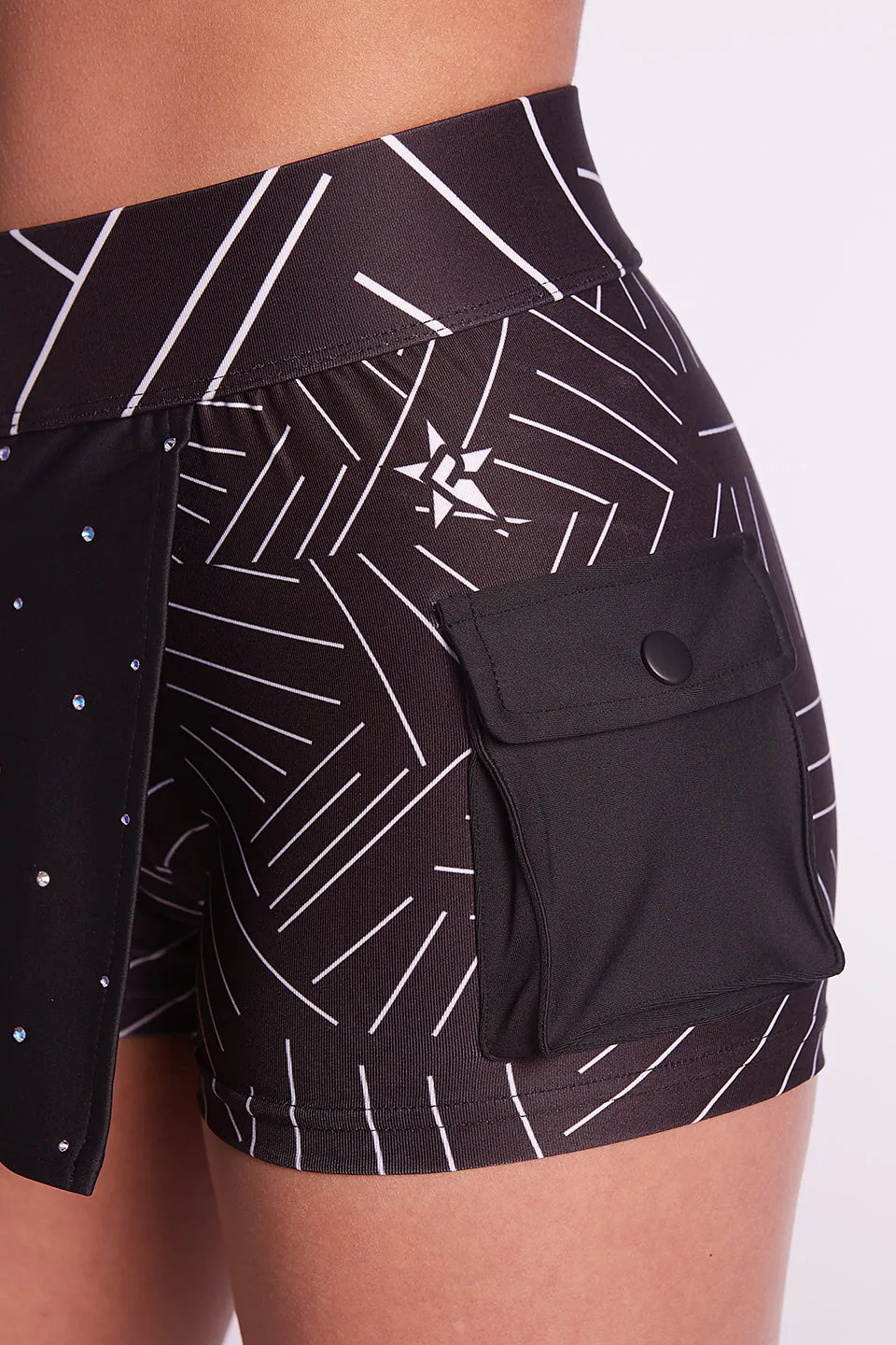 Cargo Skirt in Laser Black