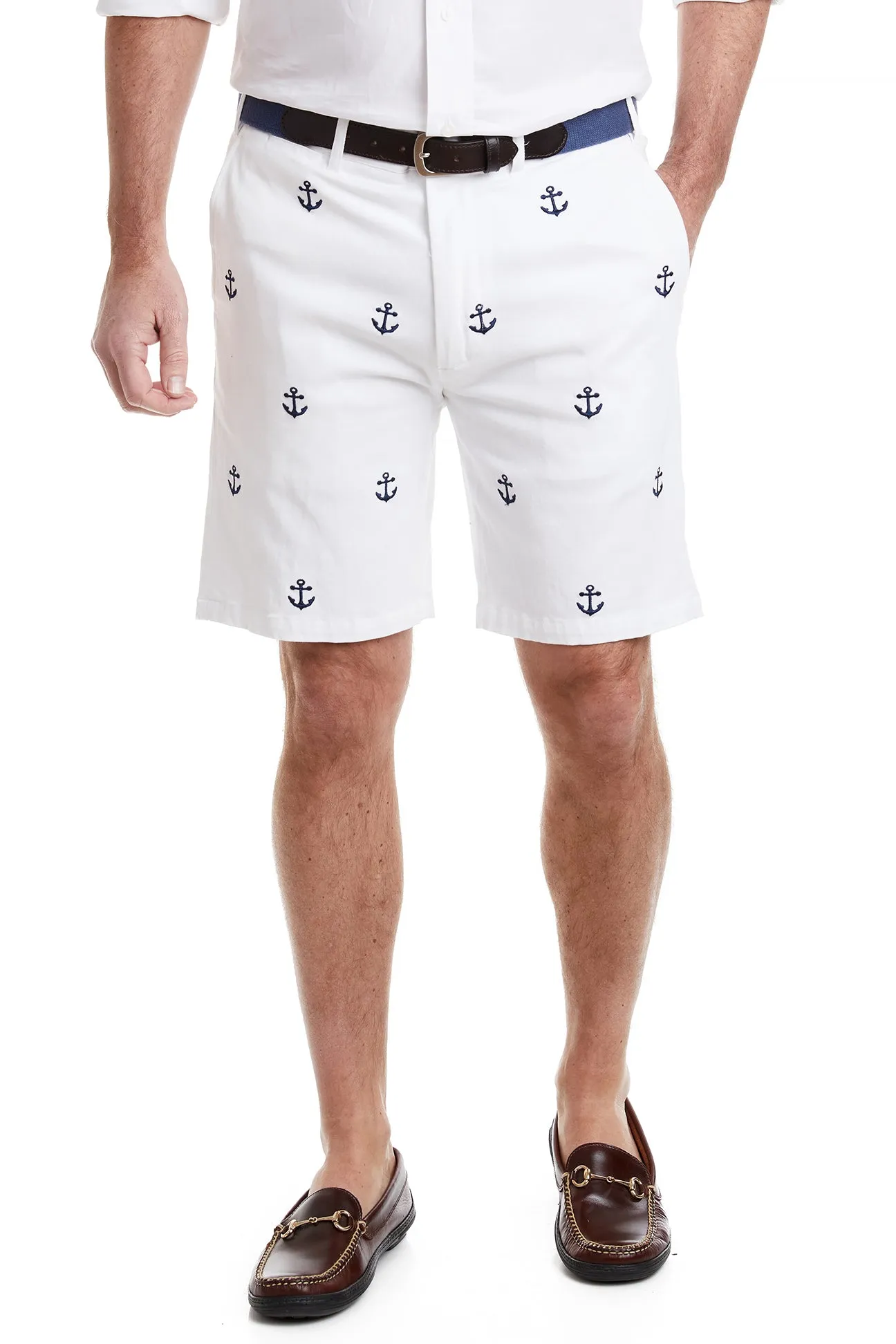 Cisco Short Stretch Twill White with Anchor