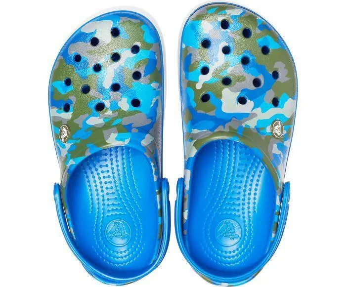 Crocband Printed Bright Cobalt/Army Green Unisex Clog-205834-4JU