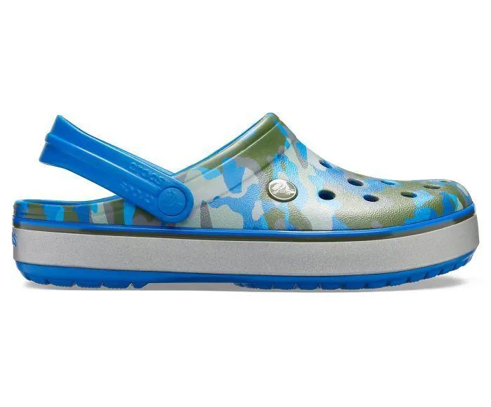Crocband Printed Bright Cobalt/Army Green Unisex Clog-205834-4JU