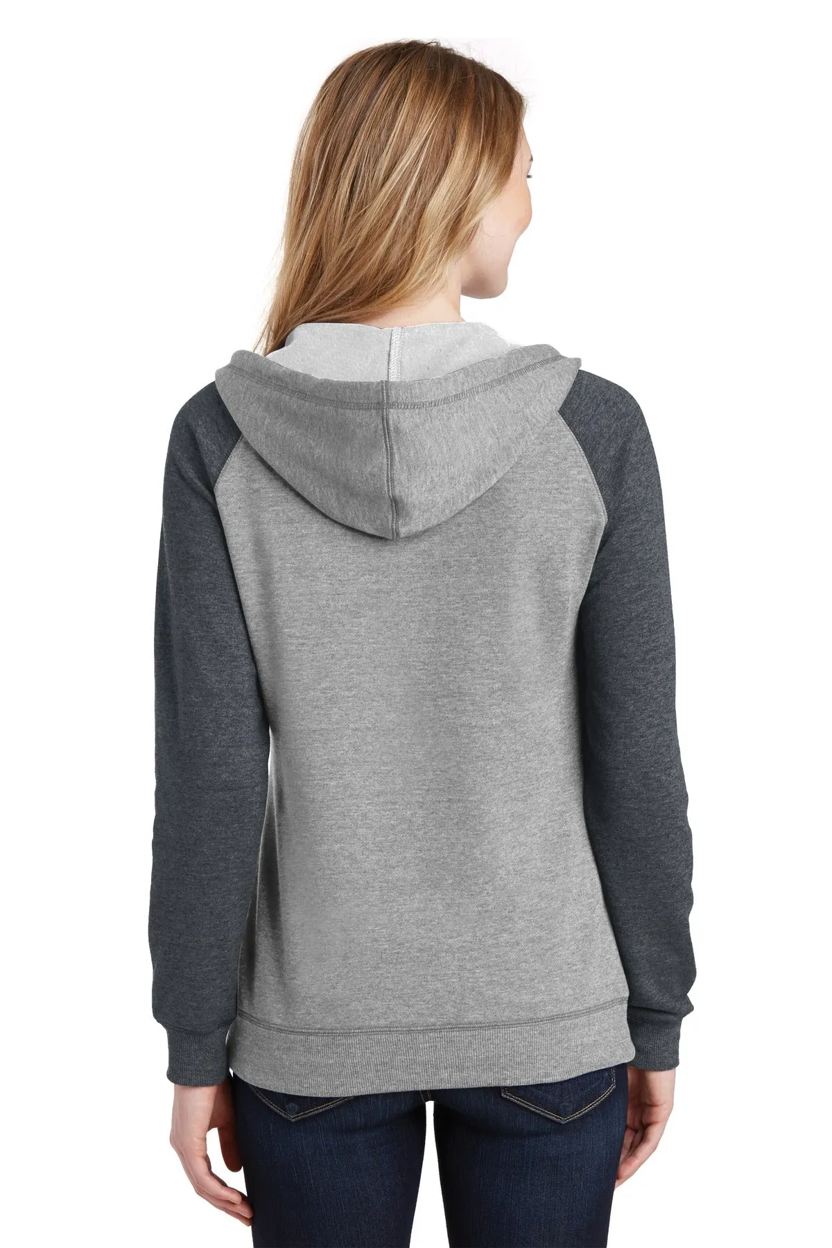 District Women's Lightweight Fleece Raglan Hoodie. DT296