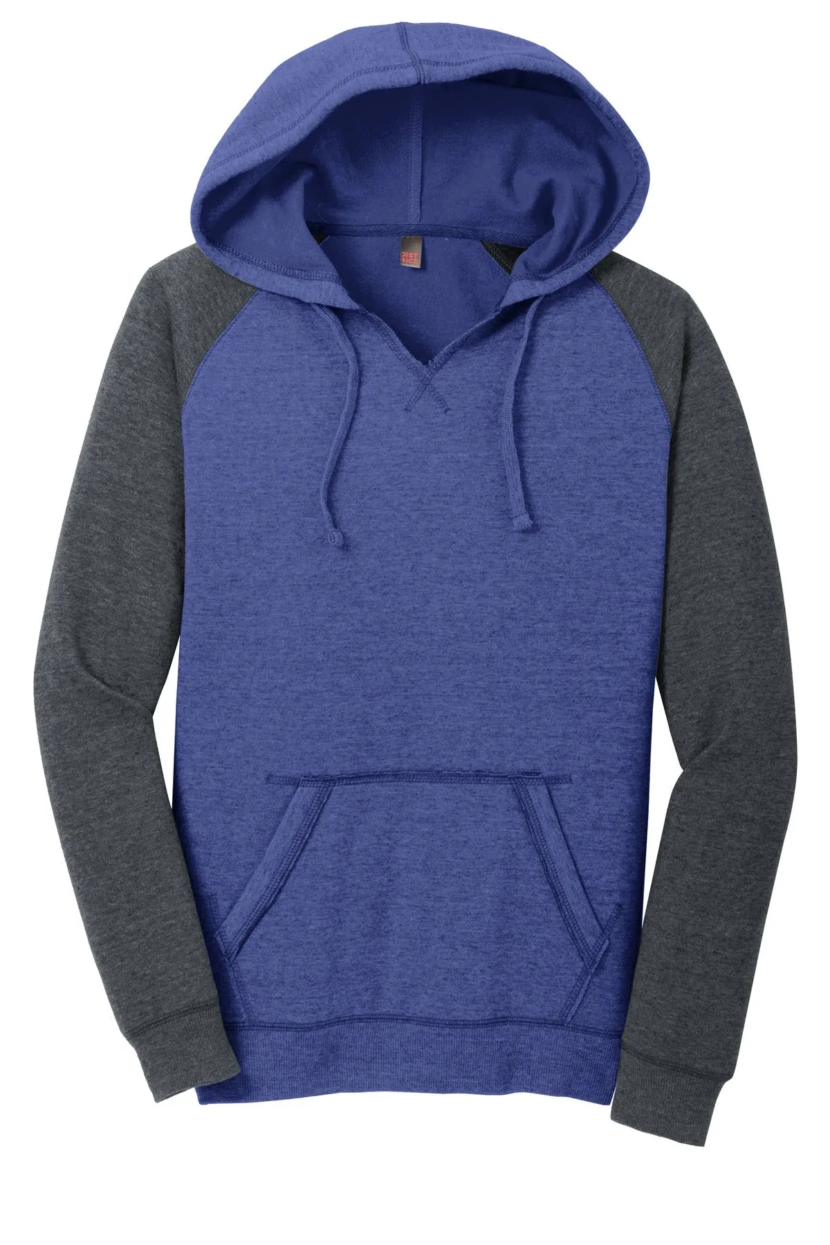 District Women's Lightweight Fleece Raglan Hoodie. DT296