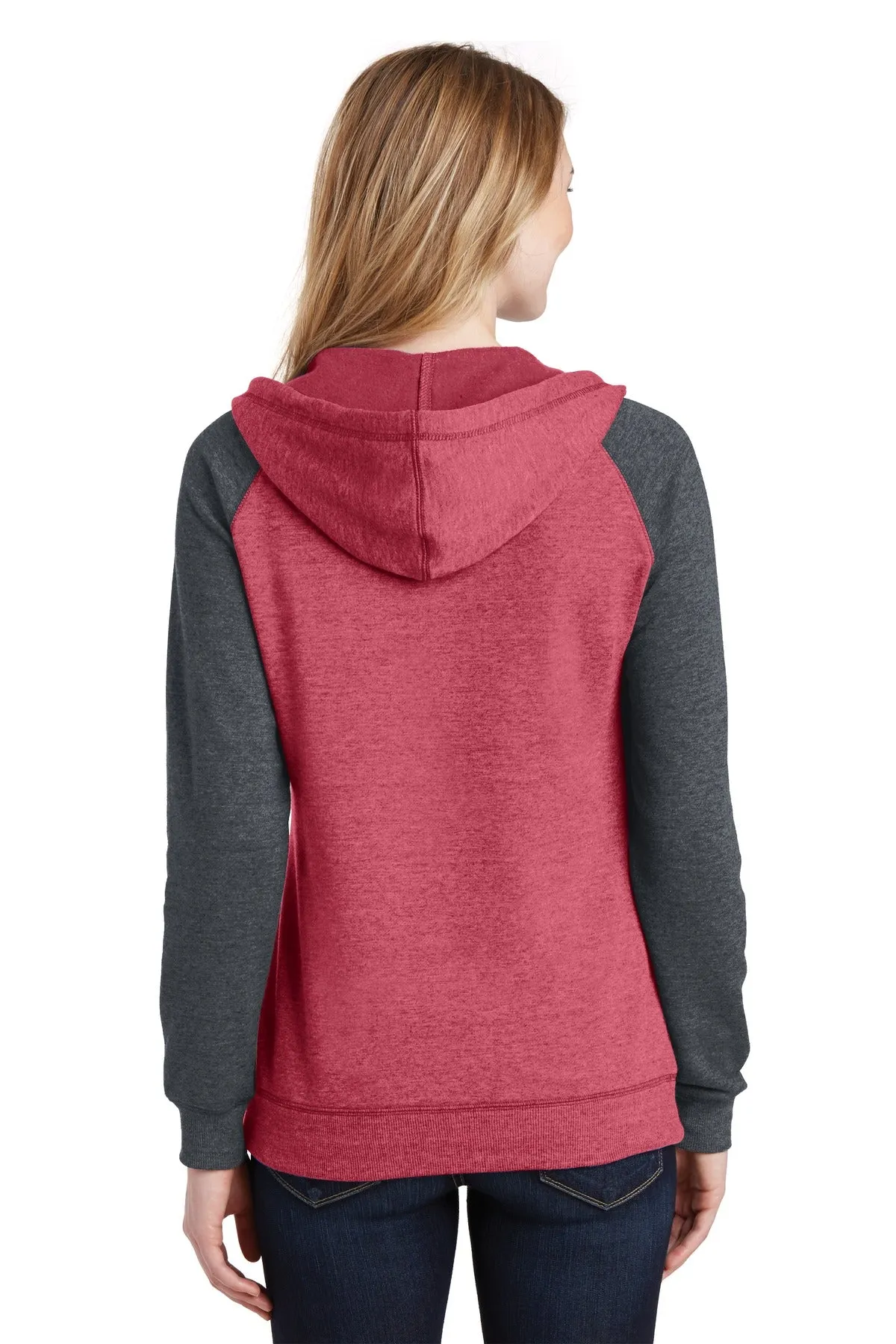District Women's Lightweight Fleece Raglan Hoodie. DT296