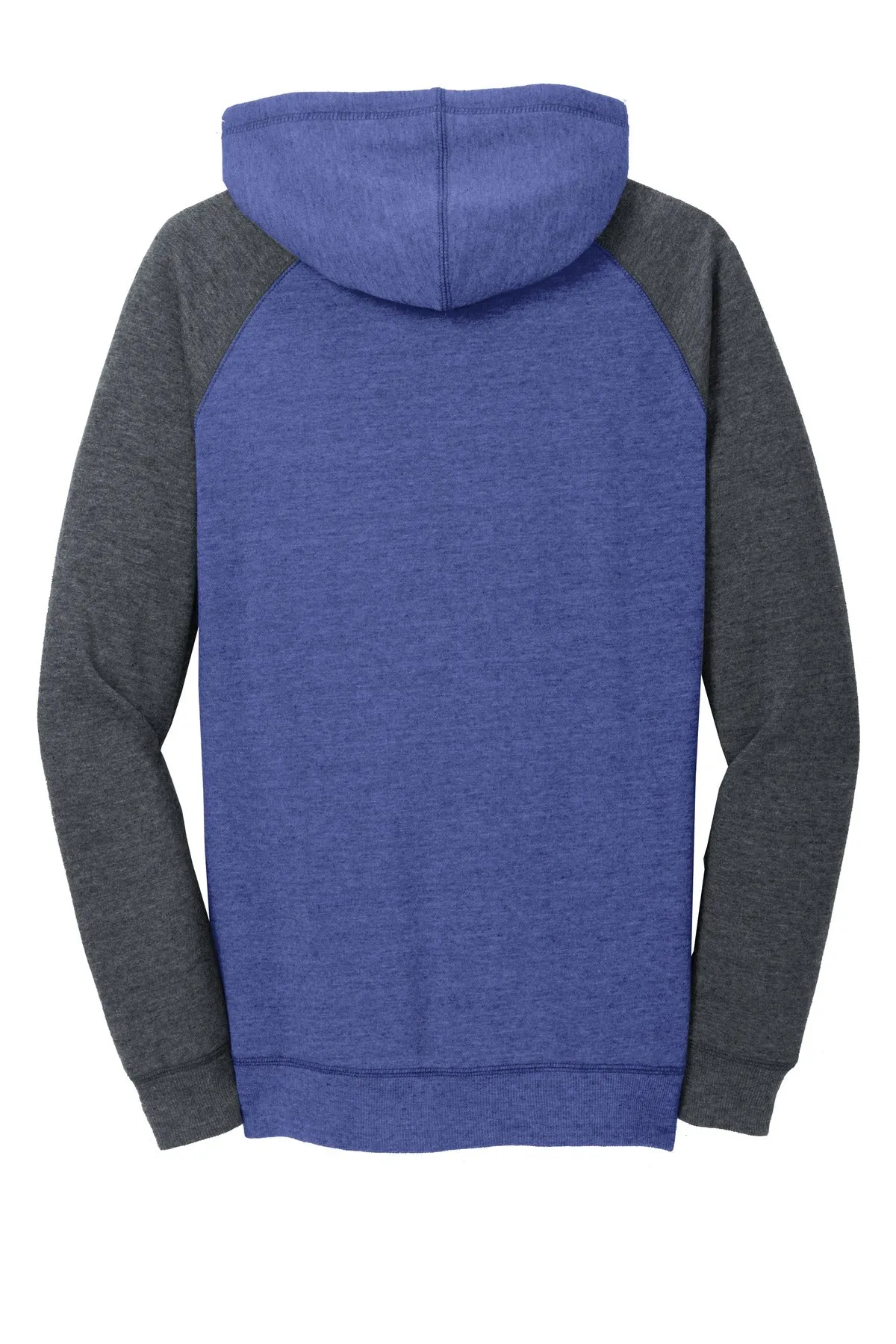 District Women's Lightweight Fleece Raglan Hoodie. DT296