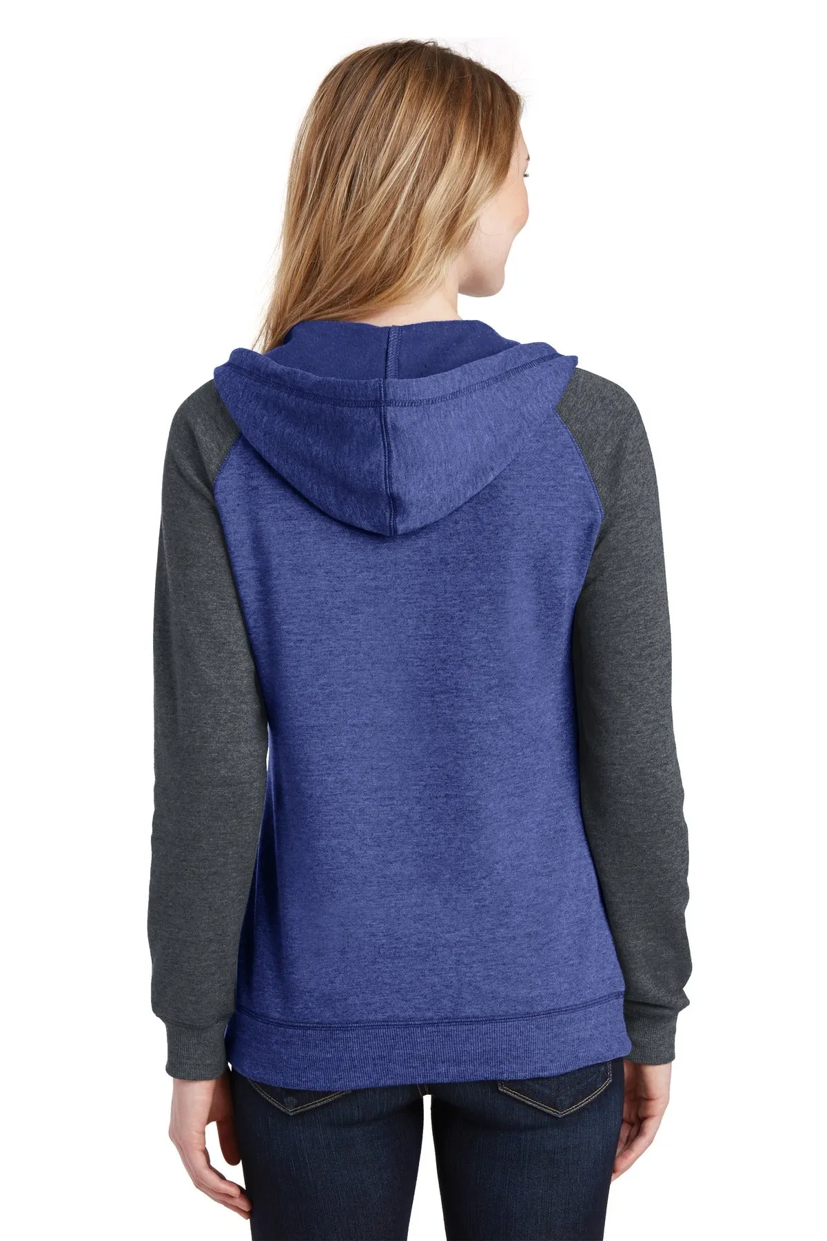 District Women's Lightweight Fleece Raglan Hoodie. DT296