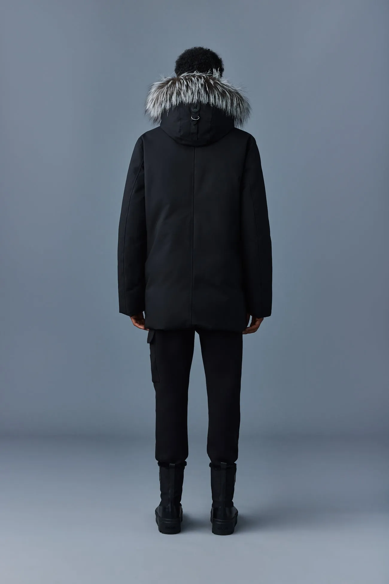 EDWARD 2-in-1 down parka with hooded bib and silver fox fur