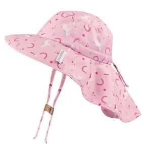 FlapJackKids Kids UPF50  Sun Hat with Neck Cape - Unicorn