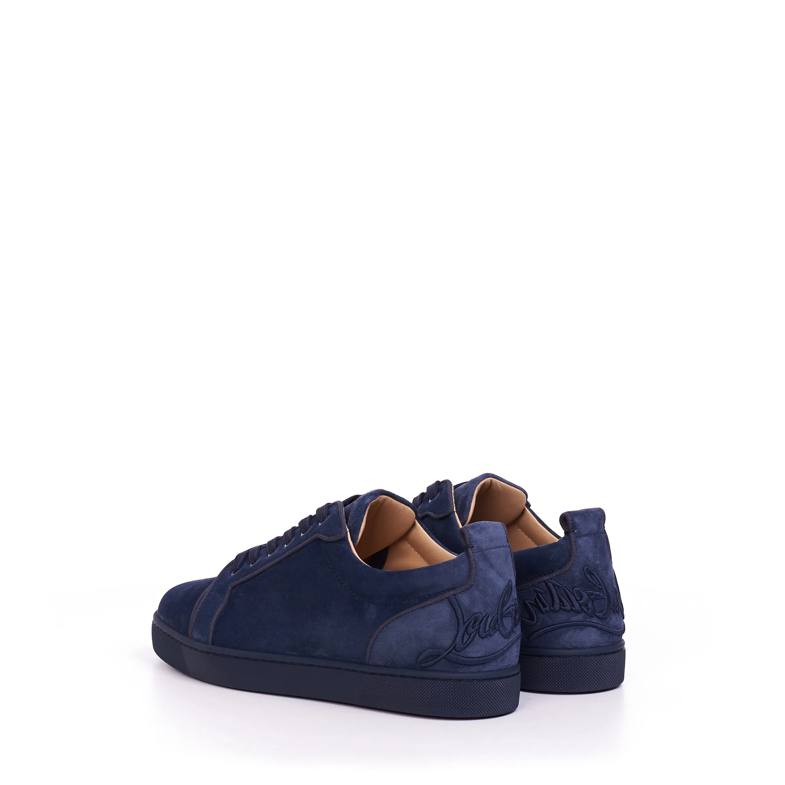 Fun Louis Junior Low Top Sneaker In Rock Blue Suede