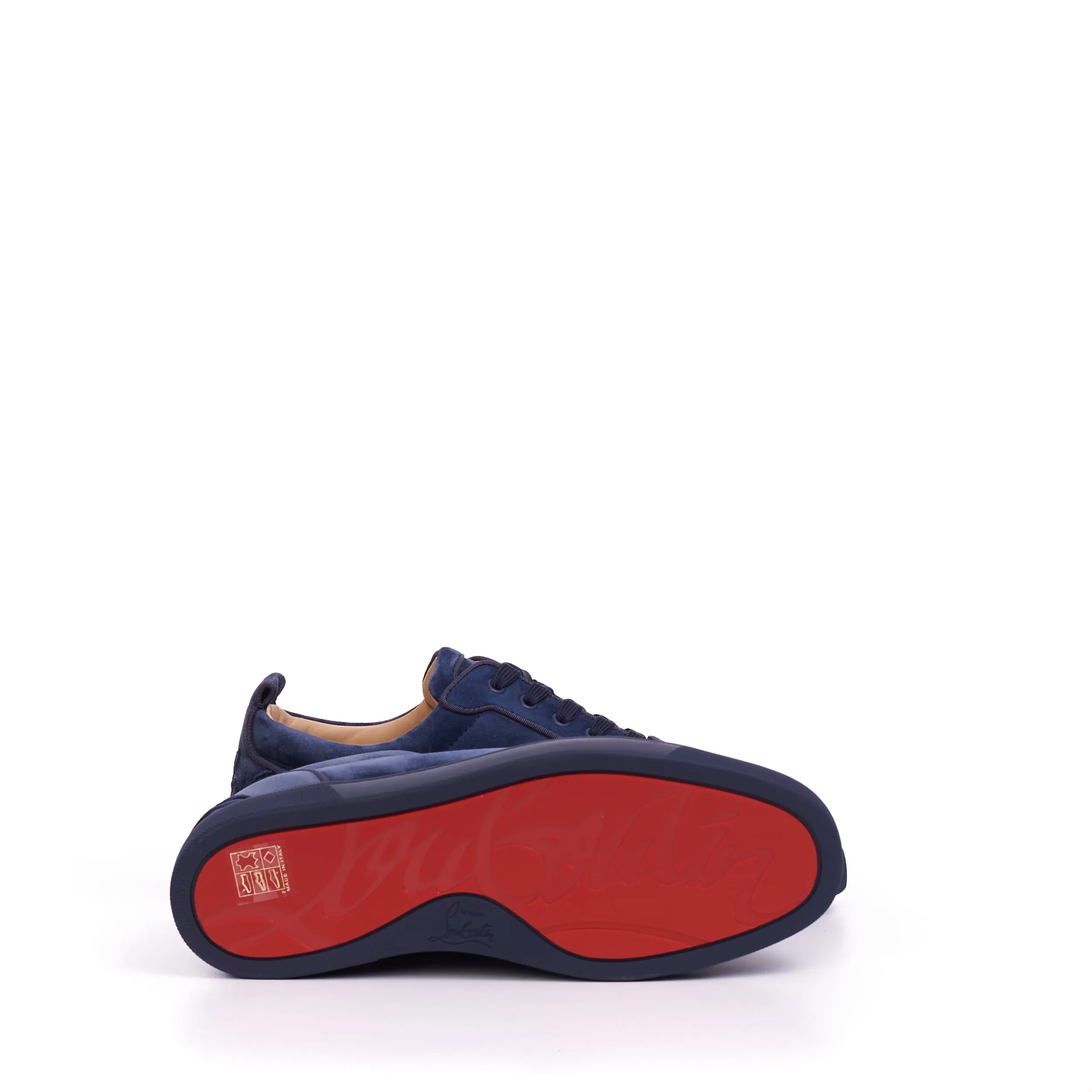 Fun Louis Junior Low Top Sneaker In Rock Blue Suede