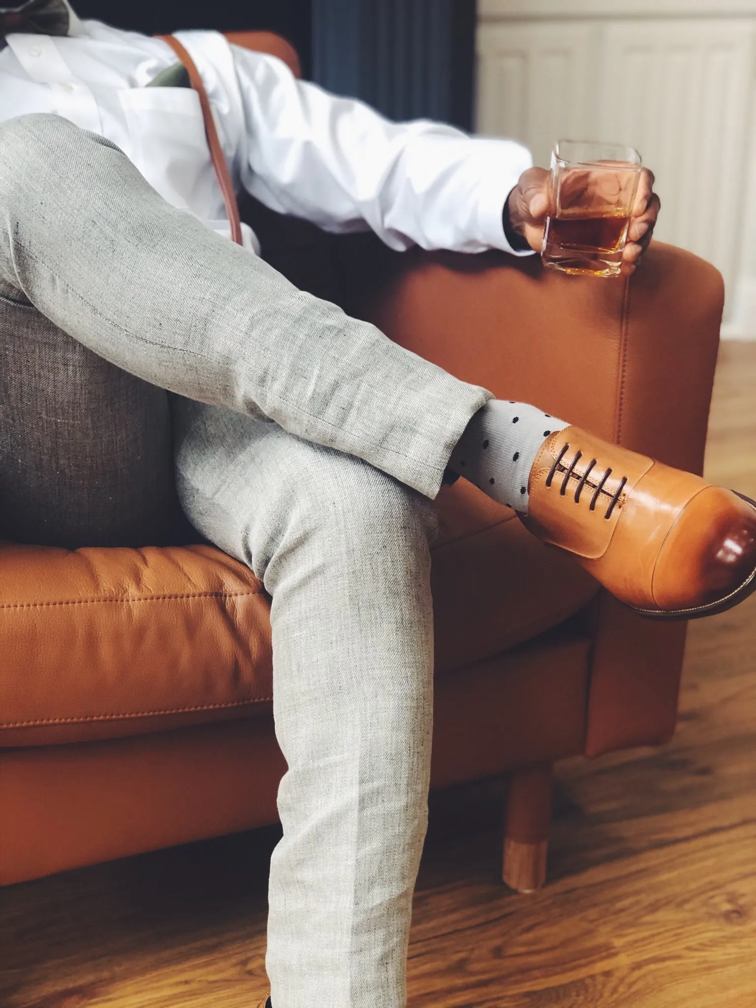 Grey with Black Dots Socks