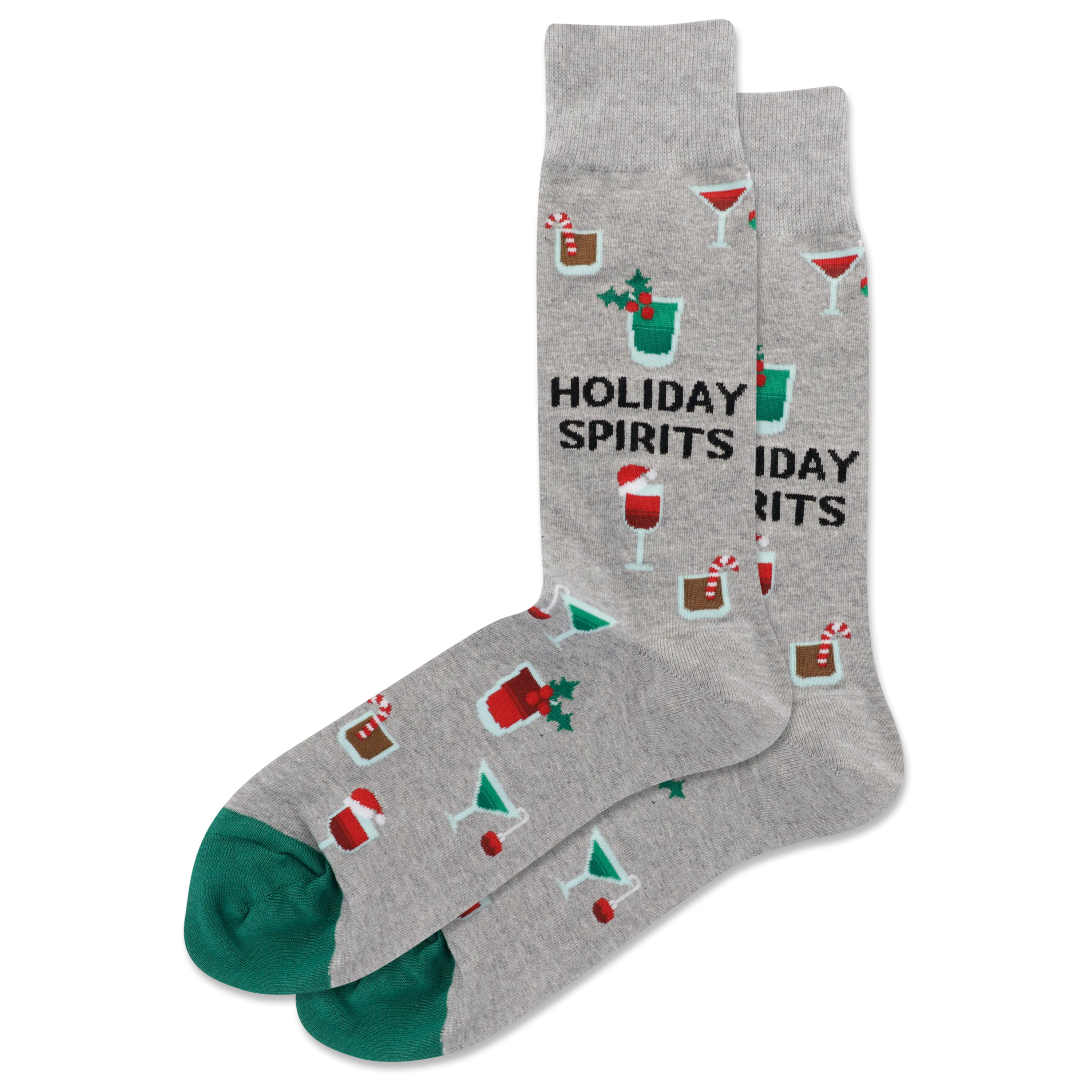 HOTSOX Men's Holiday Spirits Crew Socks