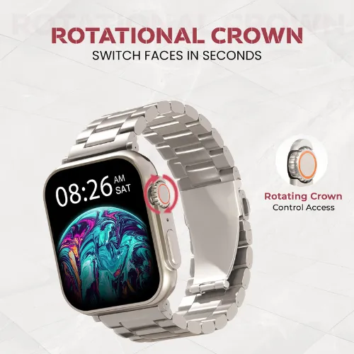 iCruze Pronto Max With Stainless Steel Band Calling Smartwatch