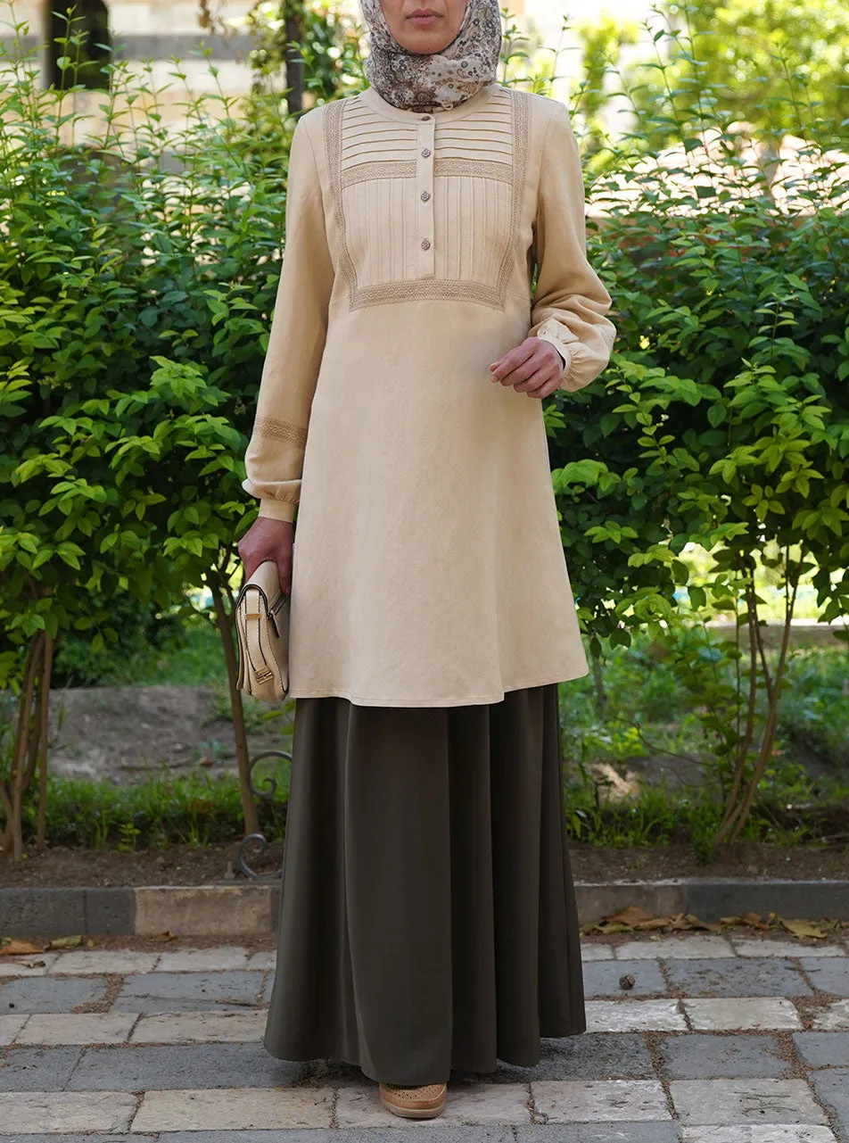 Lace and Pleated Blouse