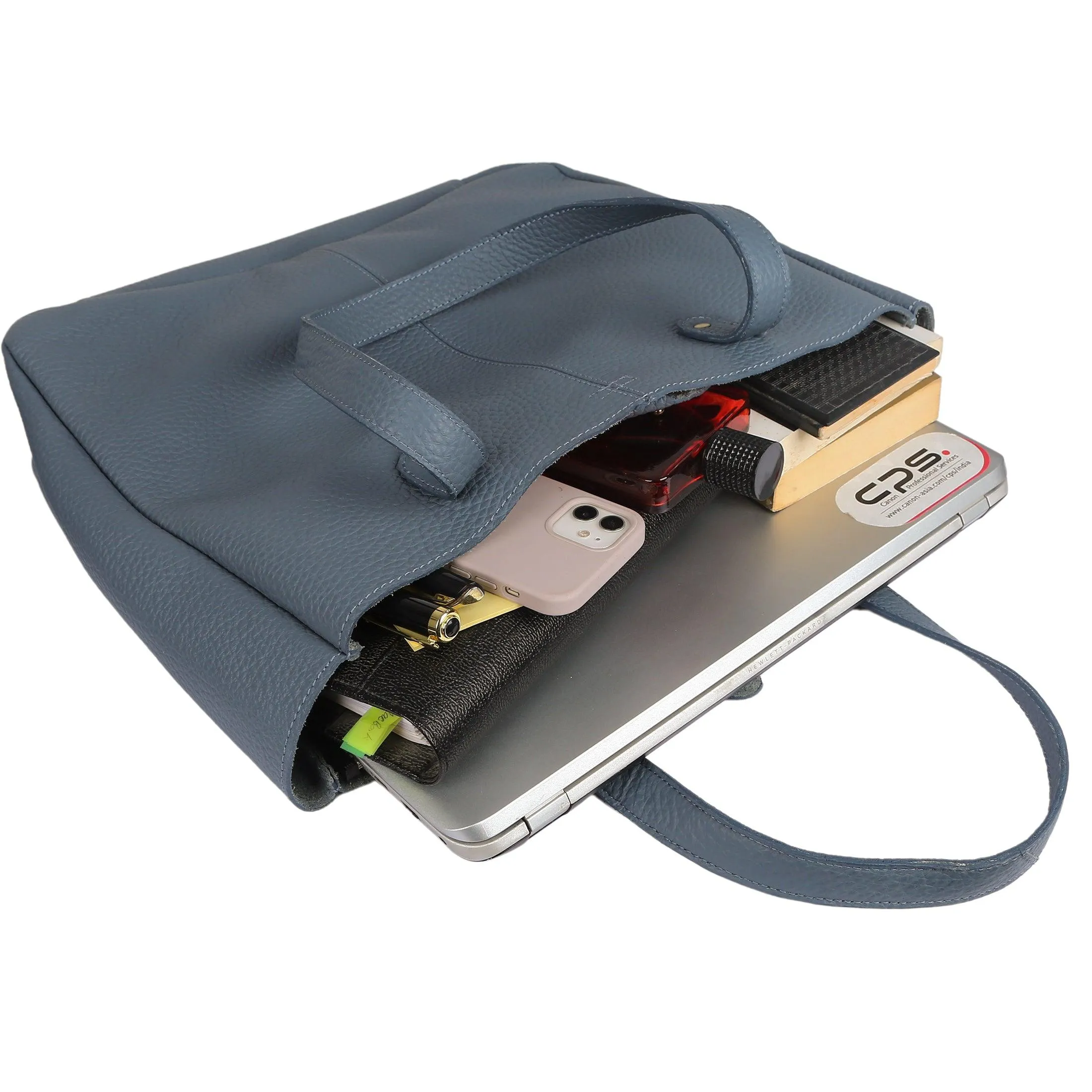 Leather Shoulder Tote Bag for Women β Multipurpose Satchel, Travel Purse, and Messenger Handbag (Blue)