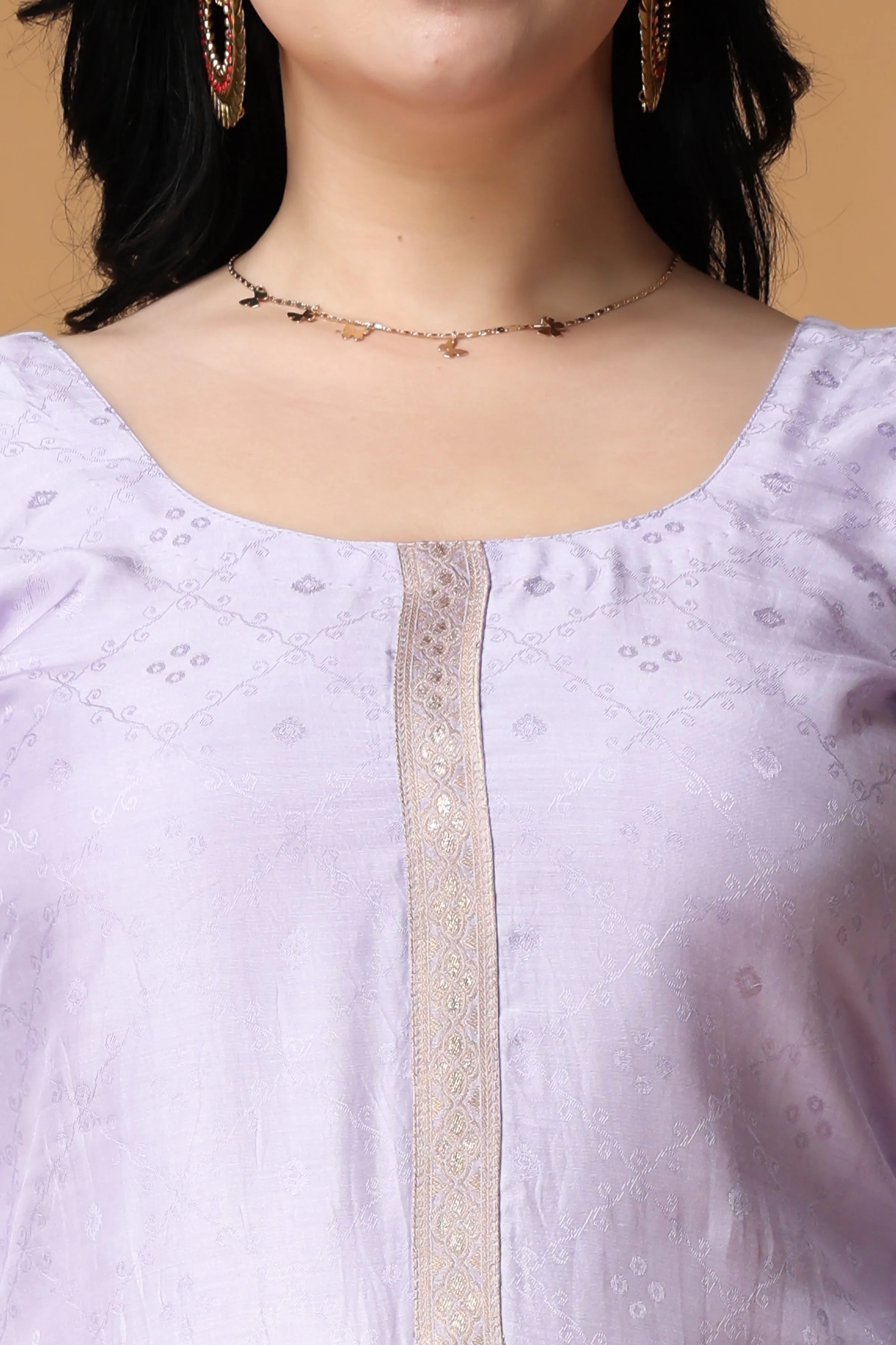 Mauve Marvel Muslin Suit Set