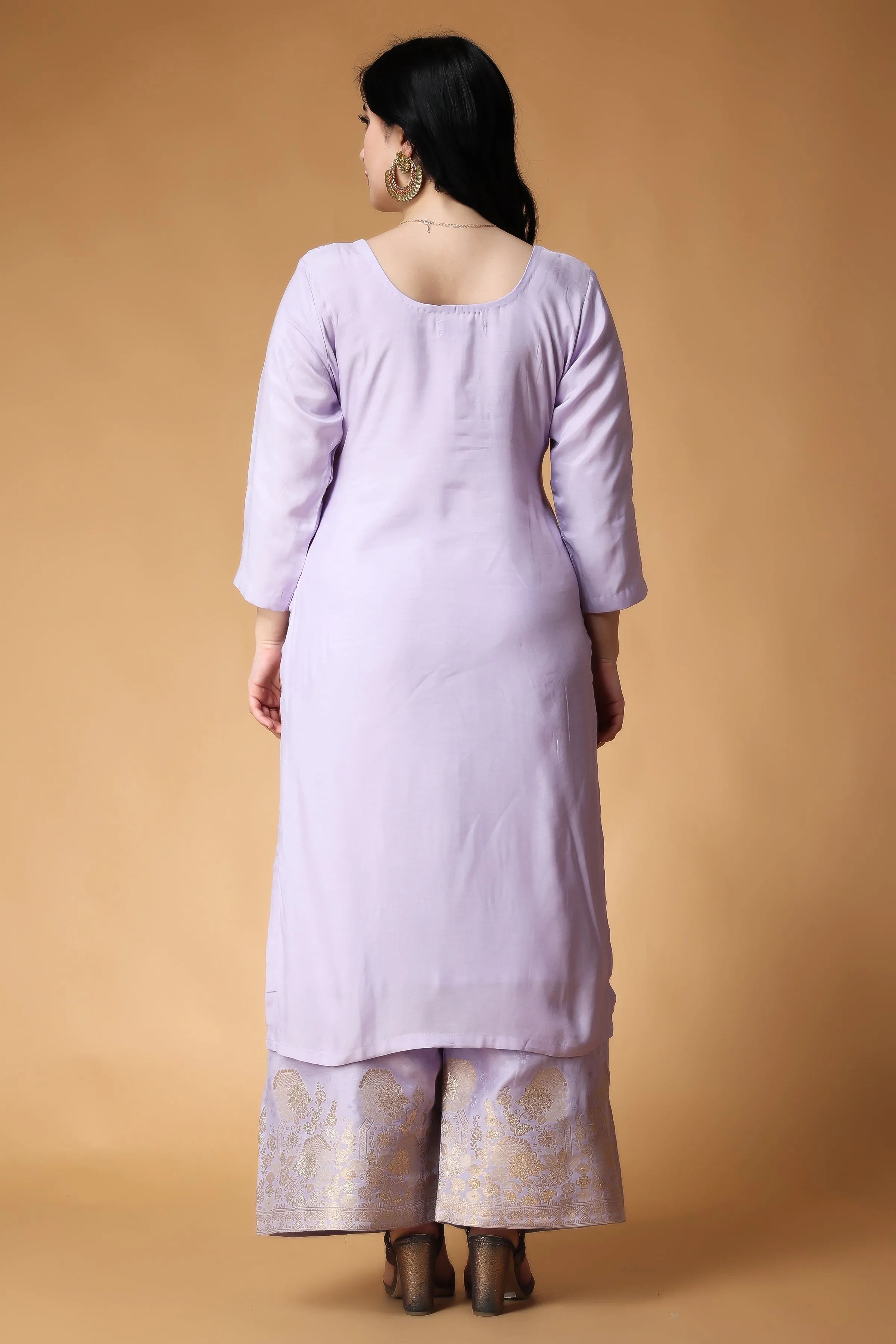 Mauve Marvel Muslin Suit Set