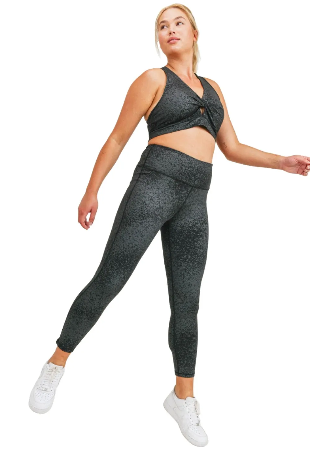 Mono B Flake Foil High-Waist Leggings APH3103 Plus