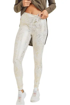 Mono B  Gold Snake Print Highwaist Leggings APH3017
