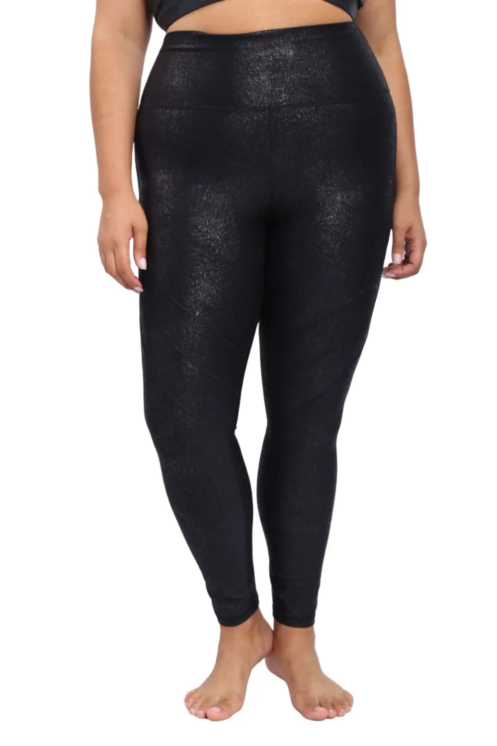 Mono B High Waist Foil Leggings With Seam Details APH-A0950 and Plus