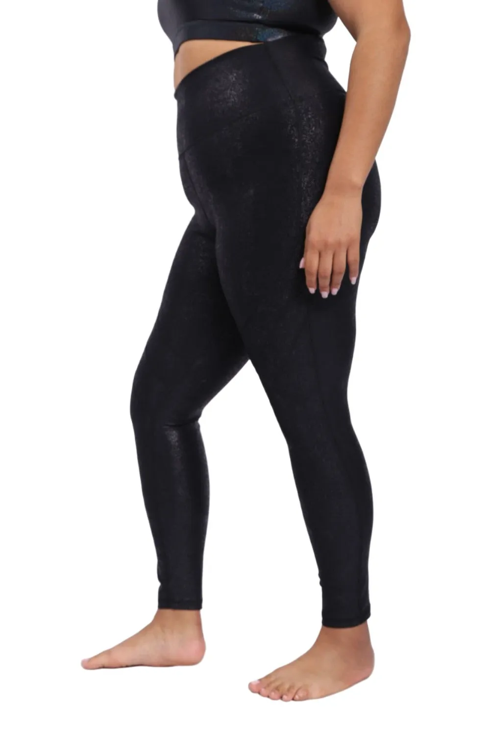 Mono B High Waist Foil Leggings With Seam Details APH-A0950 and Plus