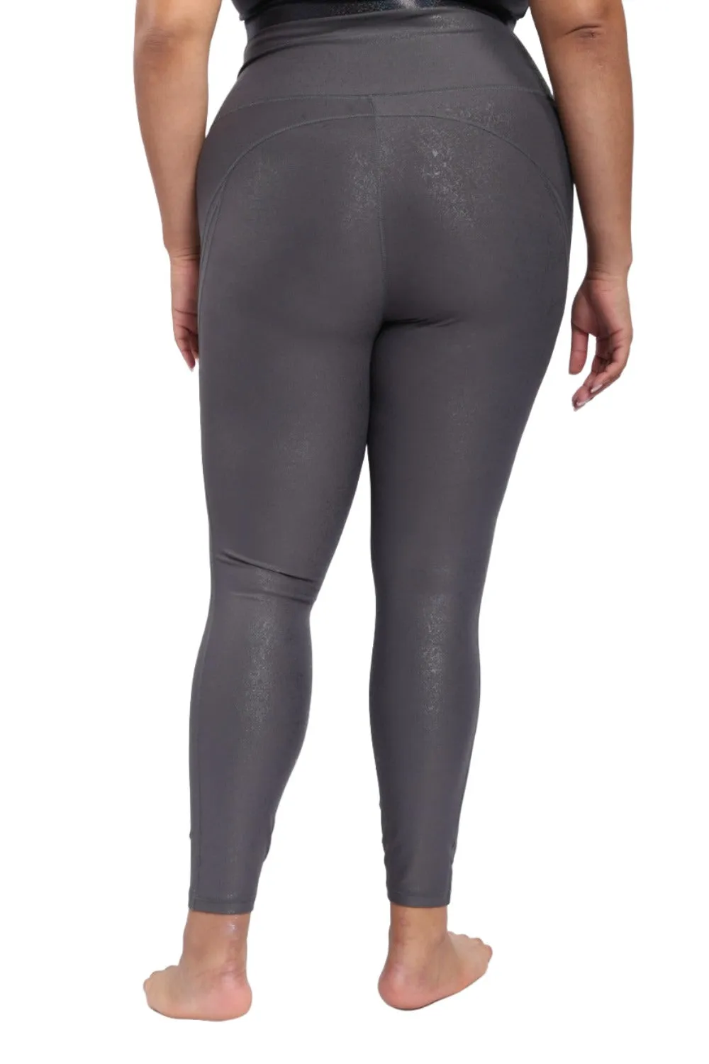 Mono B High Waist Foil Leggings With Seam Details APH-A0950 and Plus