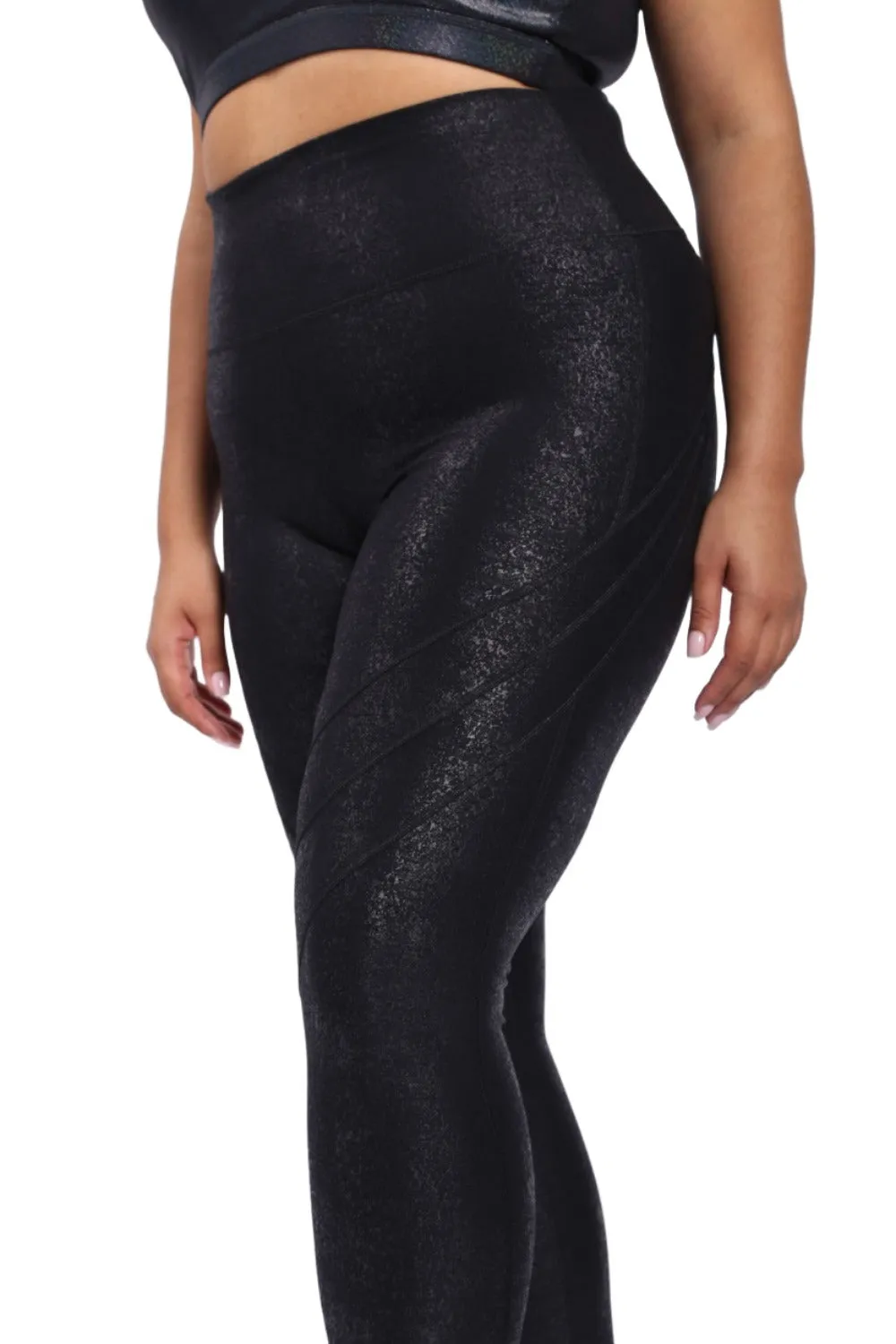 Mono B High Waist Foil Leggings With Seam Details APH-A0950 and Plus