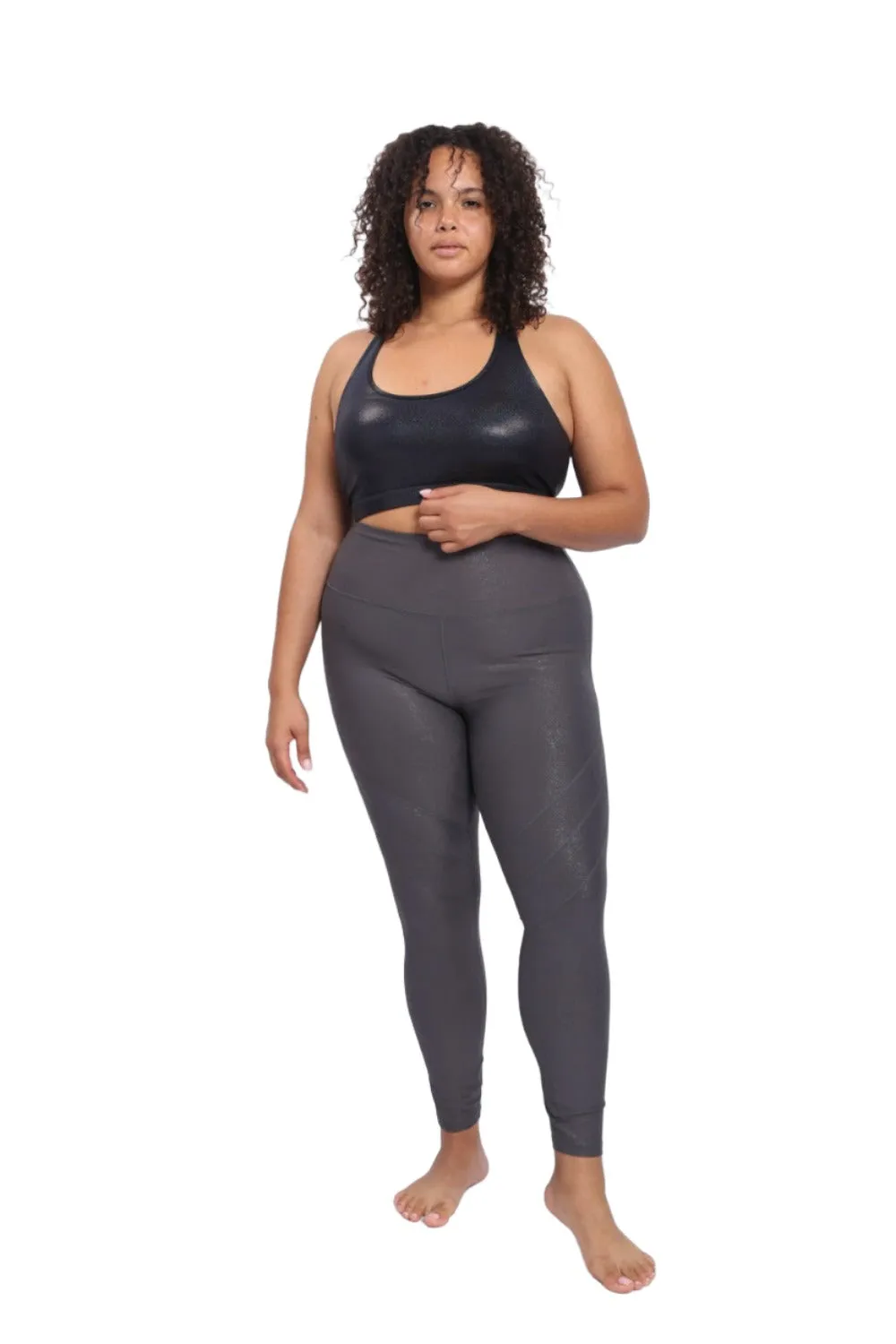 Mono B High Waist Foil Leggings With Seam Details APH-A0950 and Plus