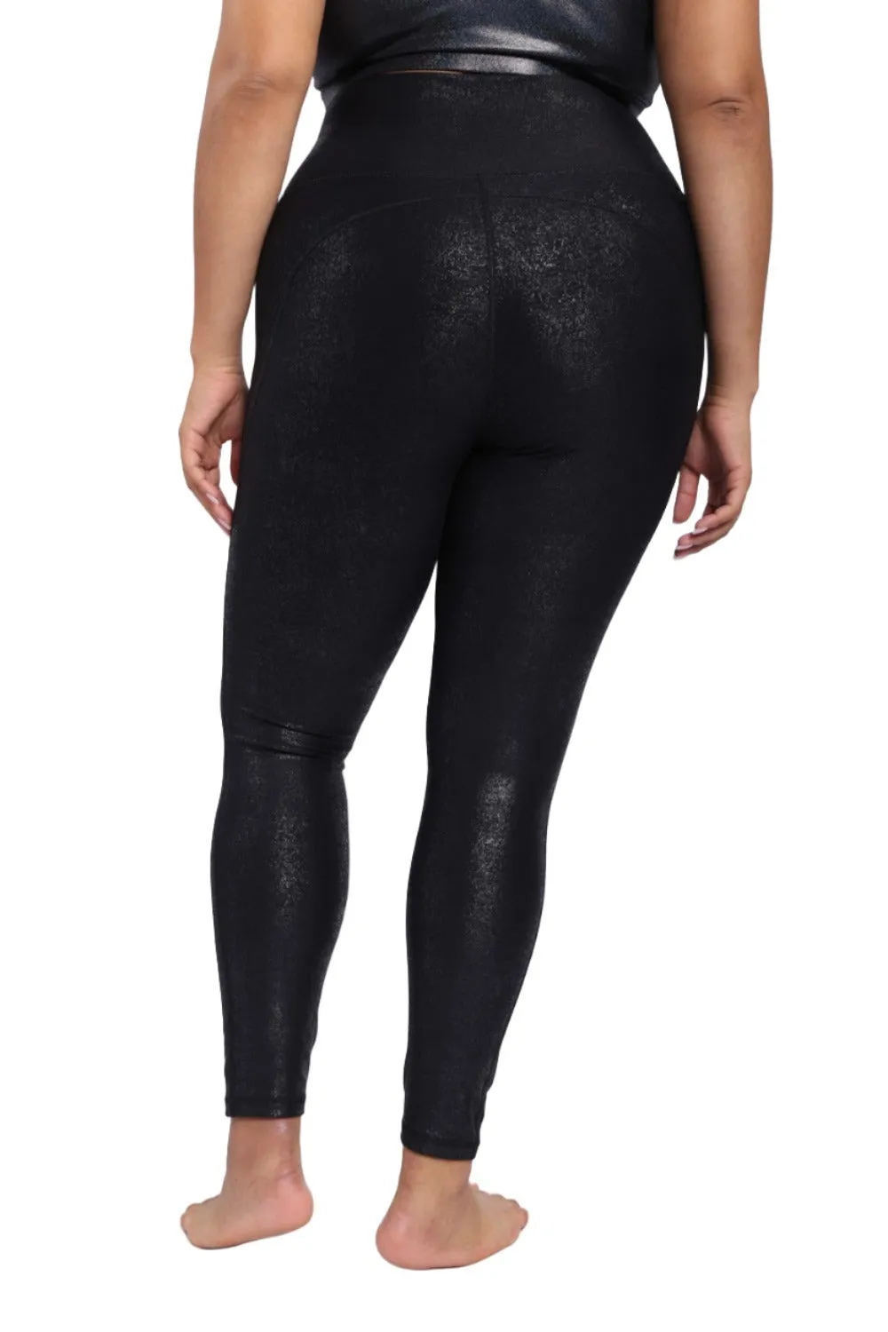Mono B High Waist Foil Leggings With Seam Details APH-A0950 and Plus