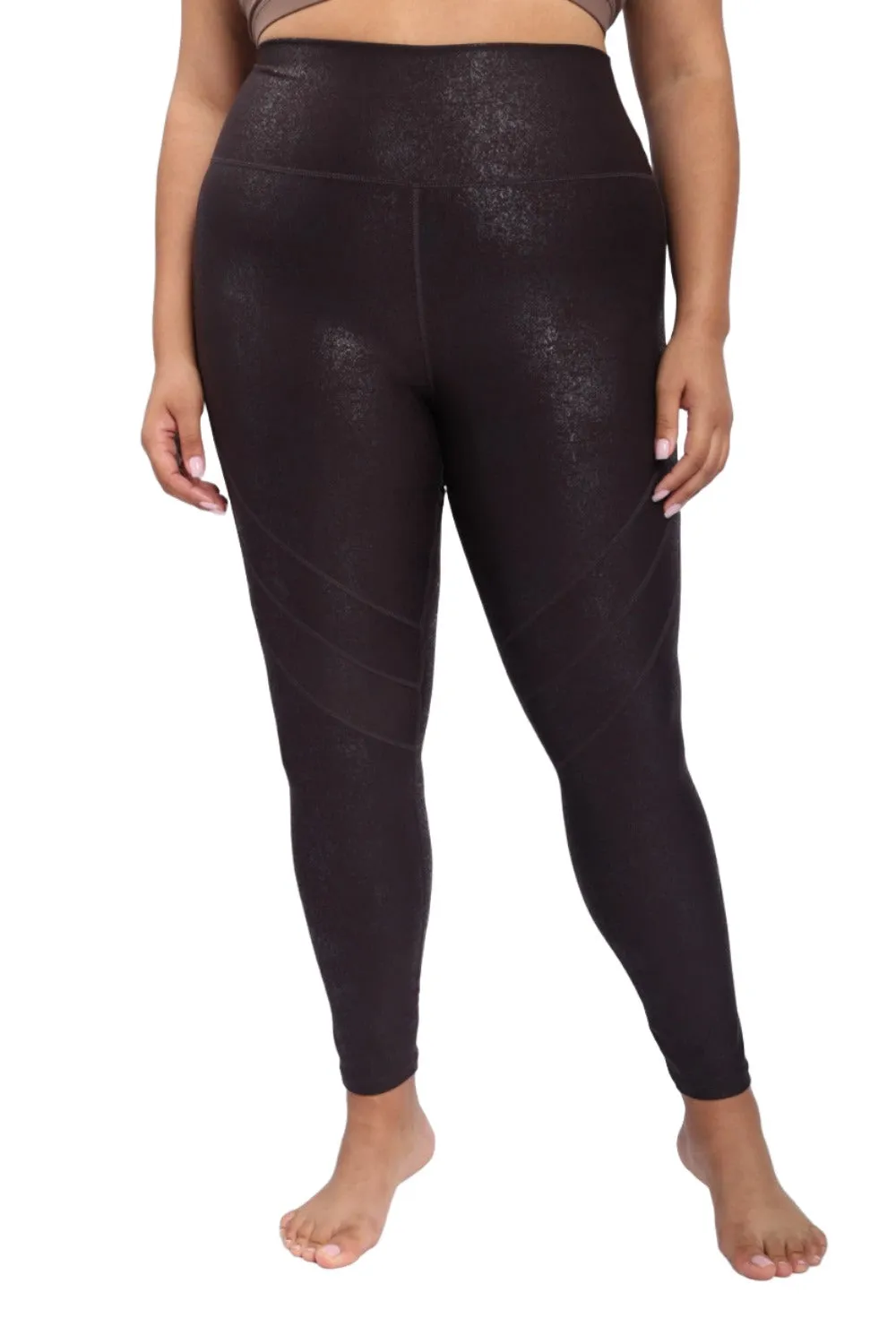Mono B High Waist Foil Leggings With Seam Details APH-A0950 and Plus