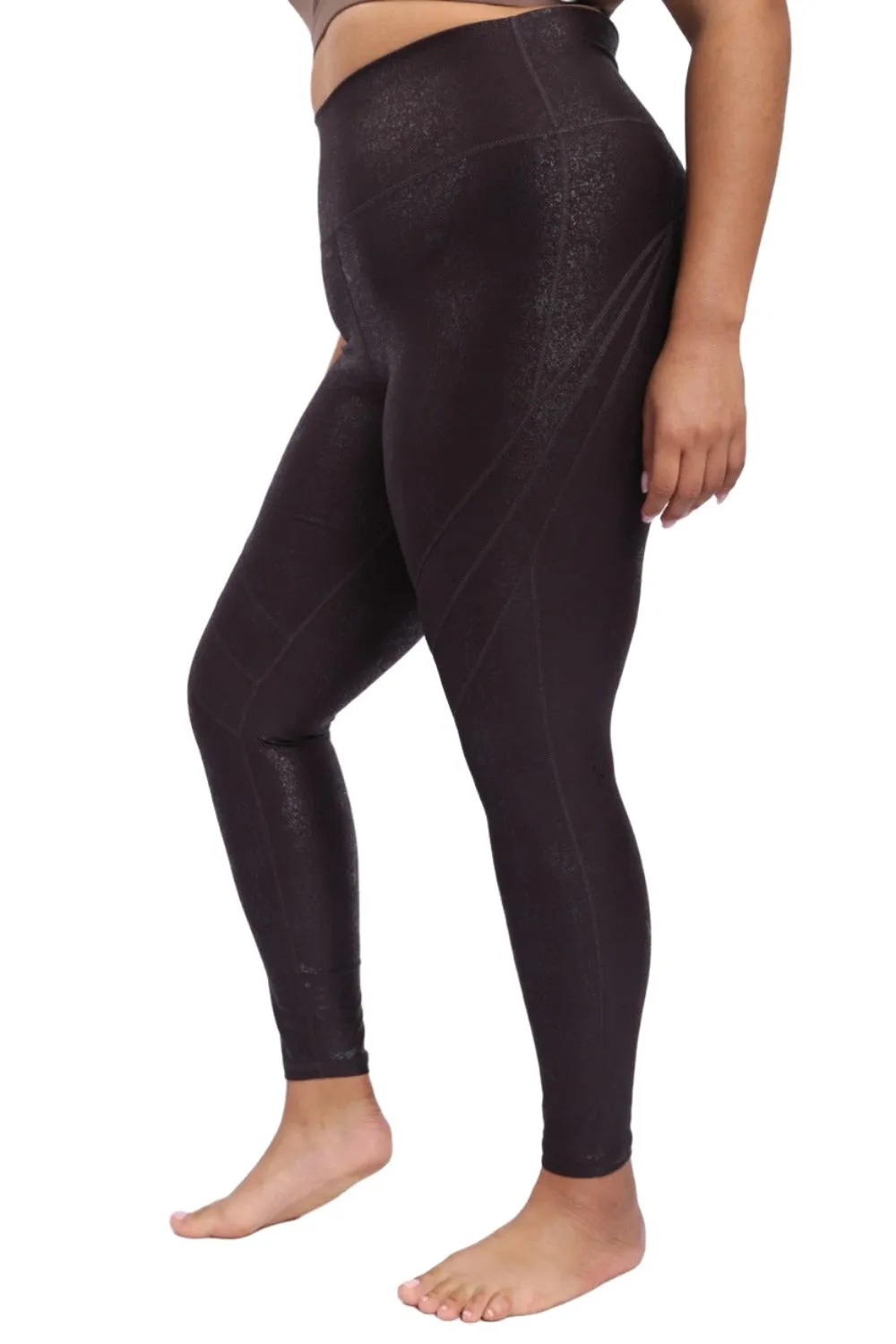 Mono B High Waist Foil Leggings With Seam Details APH-A0950 and Plus