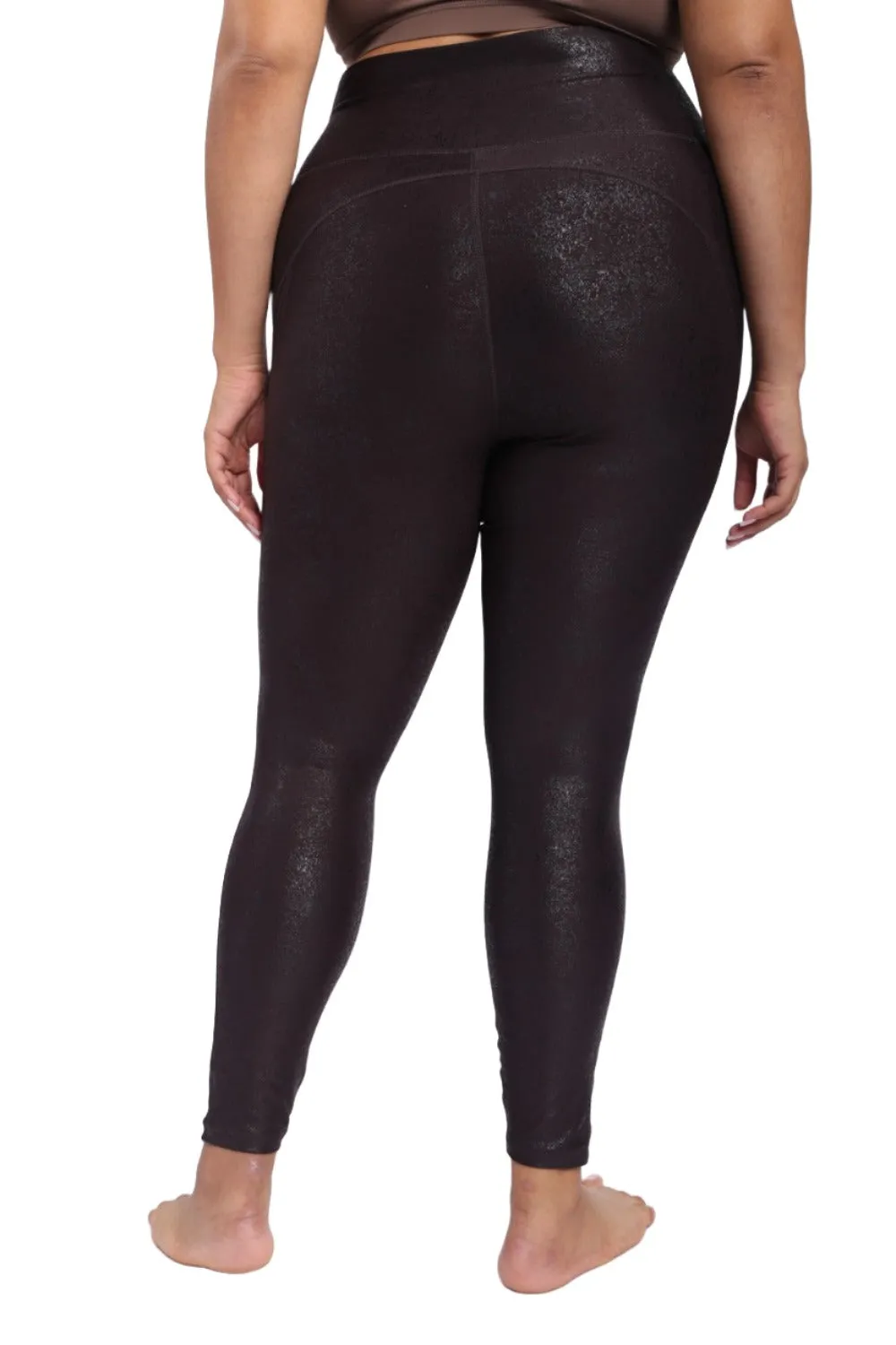 Mono B High Waist Foil Leggings With Seam Details APH-A0950 and Plus