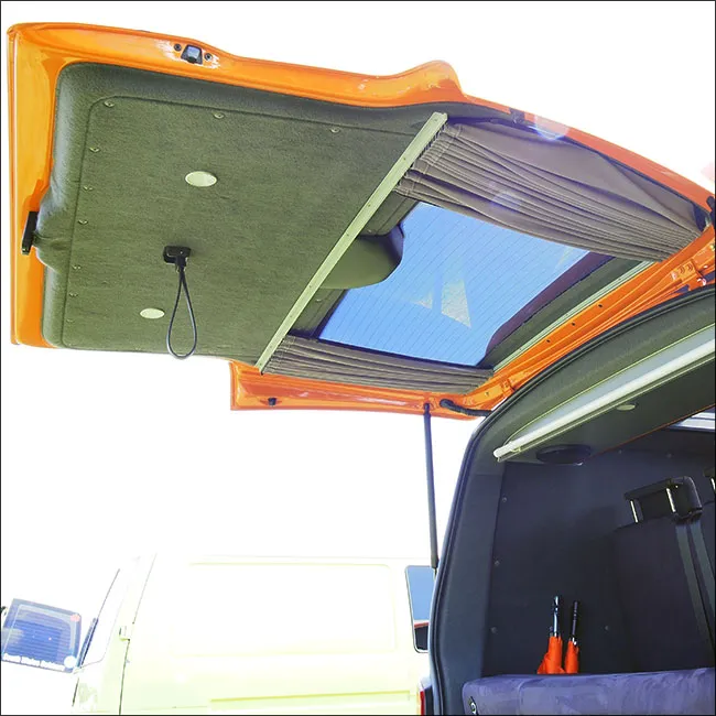 VW T4 Caravelle campervan / Shuttle Premium 1 x Tailgate Window Curtain with rails Van-X