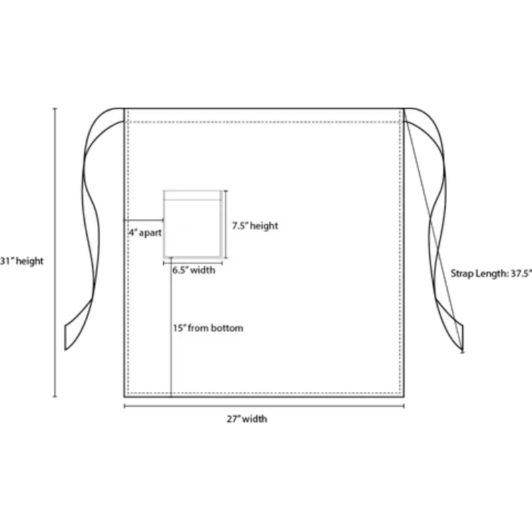 White Flap Chef Apron with Slit